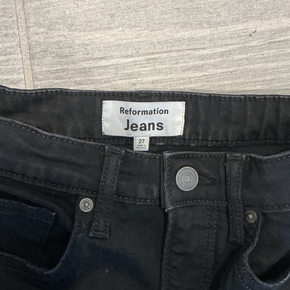 Reformation Wynn High Rise Slim Straight Jeans Black Flare Jeans Women’s S 27 - Picture 2 of 4